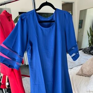 Blue dress 3/4 length sleeve